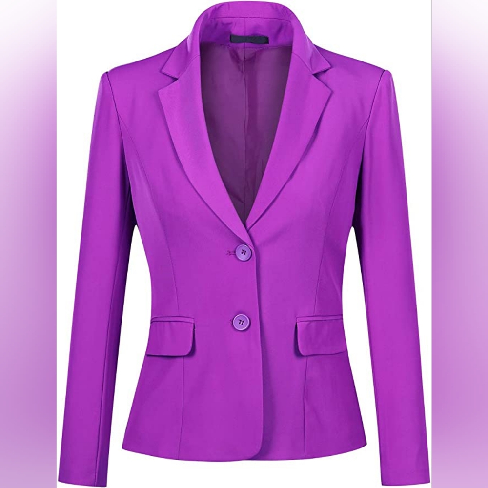 Tahari Purple Fitted Blazer